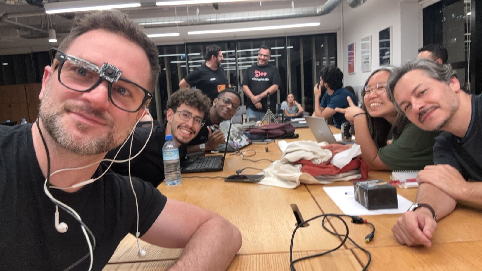 The team building VOCULOS at the hackathon table